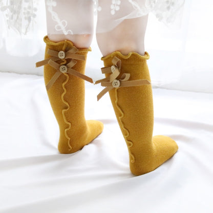 Baby Cute High Knee Fungus Lace Bow Socks