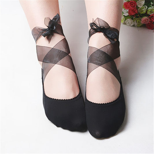 Womens Bow Cross Straps Shallow Mouth Socks Sailboat Socks