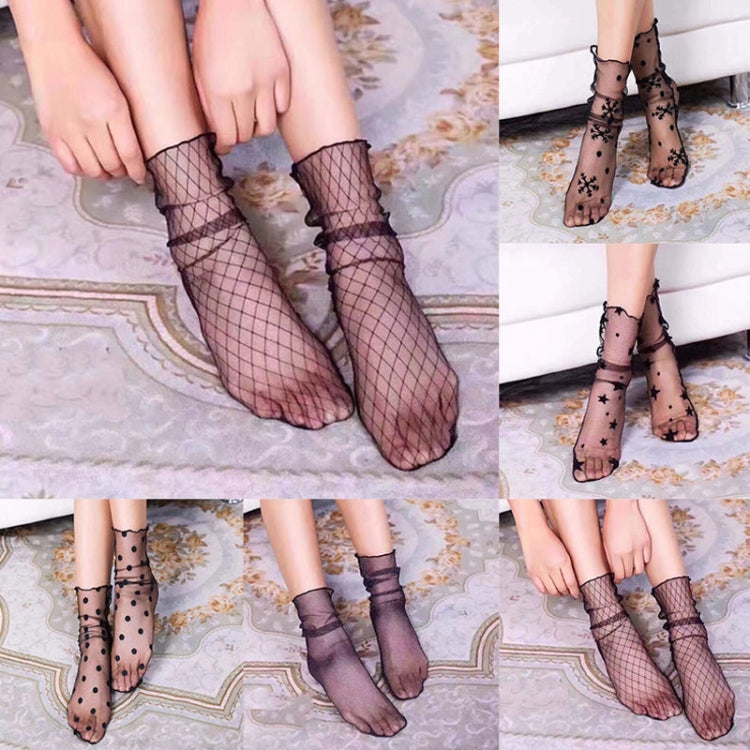 3 Pairs Lace Socks Fishnet Embroidered High Fish Women Net Socks Ankle Short Socks Ruffle Sexy