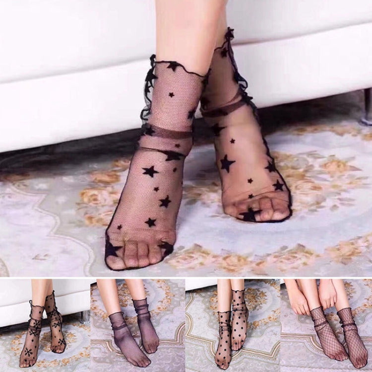 3 Pairs Lace Socks Fishnet Embroidered High Fish Women Net Socks Ankle Short Socks Ruffle Sexy
