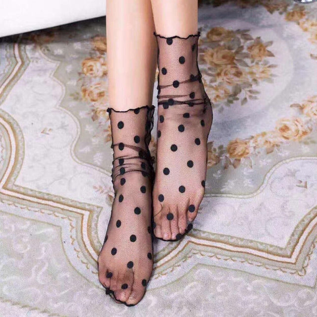 3 Pairs Lace Socks Fishnet Embroidered High Fish Women Net Socks Ankle Short Socks Ruffle Sexy