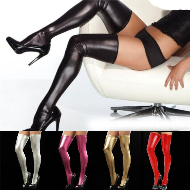 Sexy Women Over Knee Thigh High Tights Stockings Long PU Leather Stockings