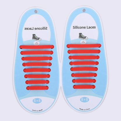 16 PCS / Set Running No Tie Shoelaces Fashion Unisex Athletic Elastic Silicone ShoeLaces