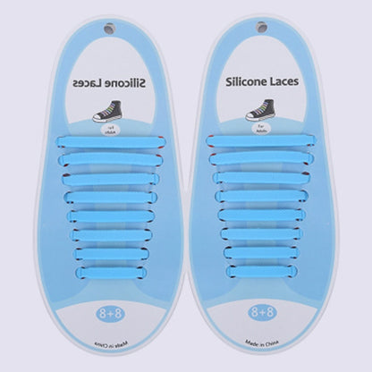 16 PCS / Set Running No Tie Shoelaces Fashion Unisex Athletic Elastic Silicone ShoeLaces