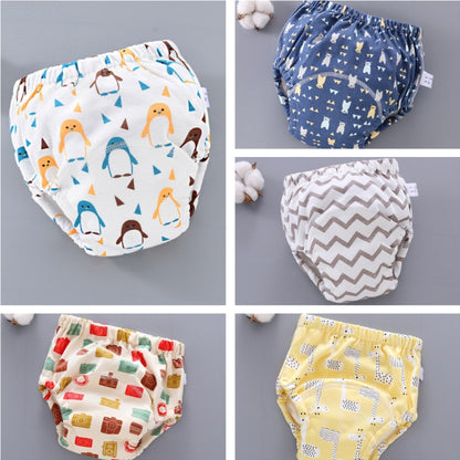 6 Layer Baby Diaper Waterproof  Reusable Cloth Diapers Baby Cotton Training  Underwear Pants Diaper