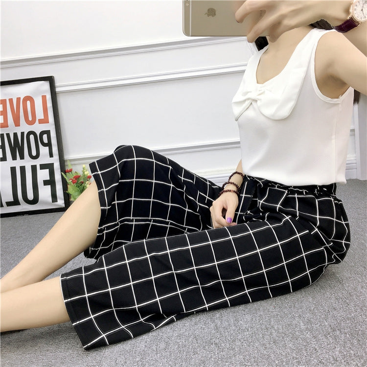 Wide Leg Pants Female Summer High Waist Was Thin Ladies Casual Pants