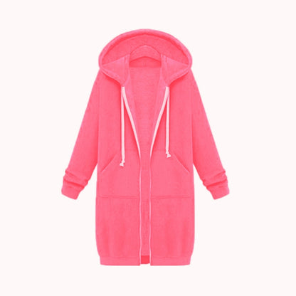Women Hooded Long Sleeved Sweater In The Long Coat