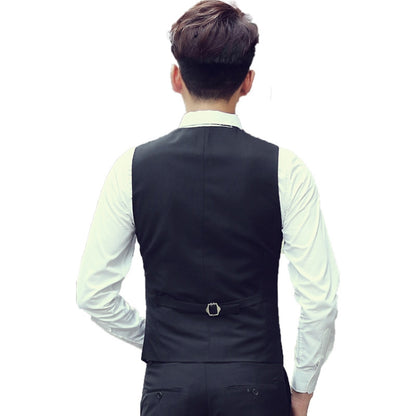 Men Vest Slim Korean Work Clothes Suit Vest Groomsmen Professional Wear Men Vest