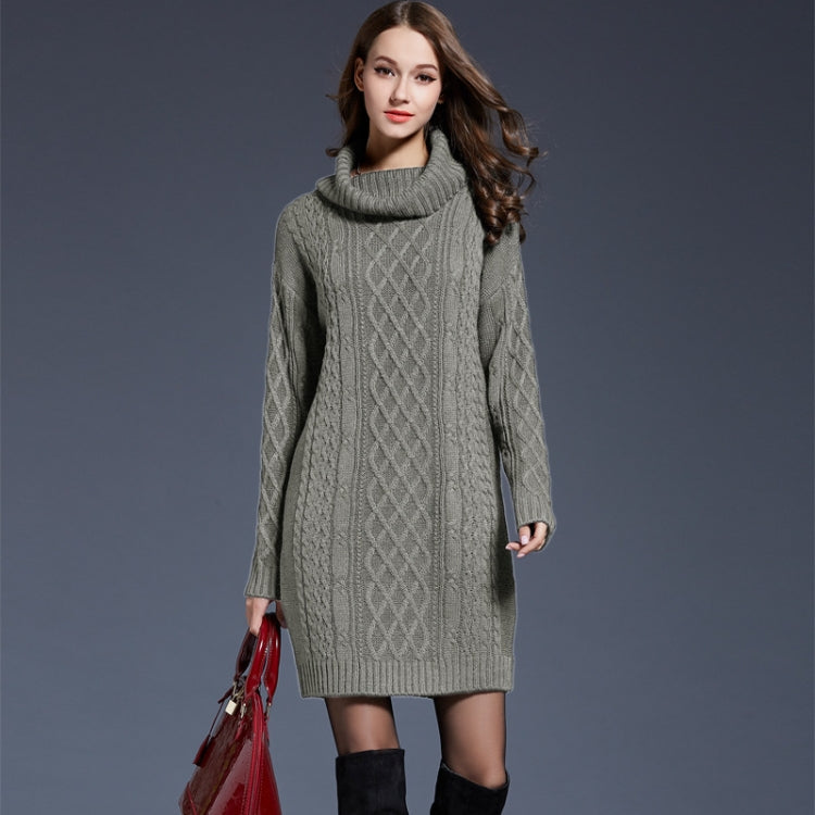 Autumn And Winter Knitwear Dresses Long Turtleneck Sweater For Women