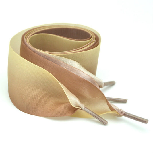 Gradient Color 4cm Width Satin Silk Ribbon Shoelaces Sneaker Sport Shoes White Shoes Laces