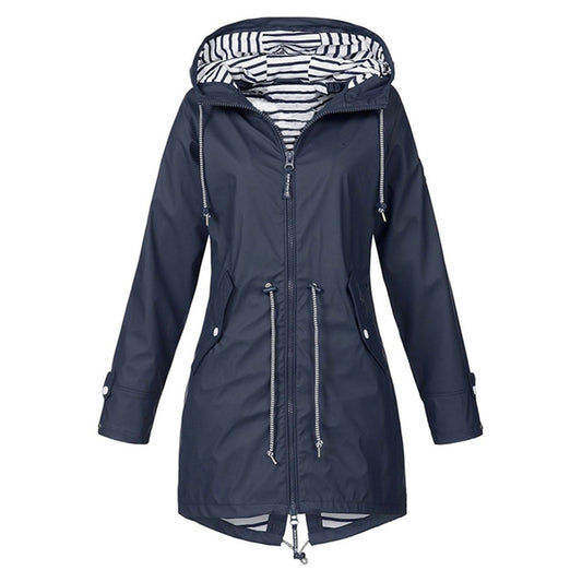 Women Waterproof Rain Jacket Hooded Raincoat