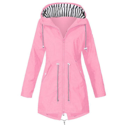 Women Waterproof Rain Jacket Hooded Raincoat