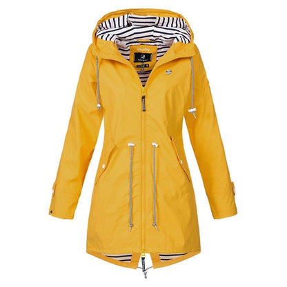 Women Waterproof Rain Jacket Hooded Raincoat