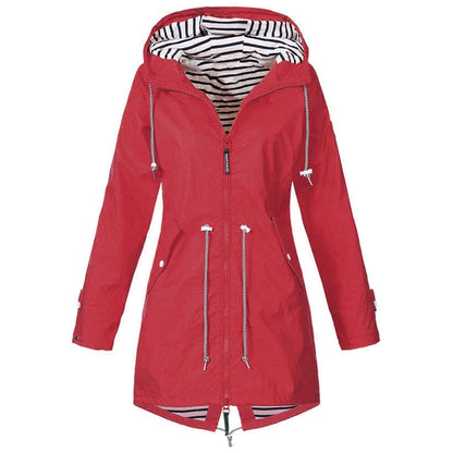 Women Waterproof Rain Jacket Hooded Raincoat