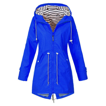 Women Waterproof Rain Jacket Hooded Raincoat