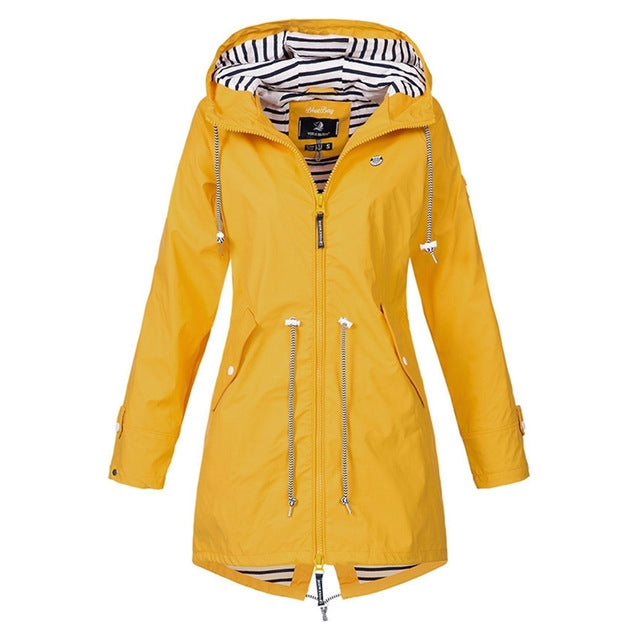 Women Waterproof Rain Jacket Hooded Raincoat