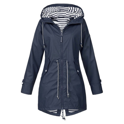 Women Waterproof Rain Jacket Hooded Raincoat
