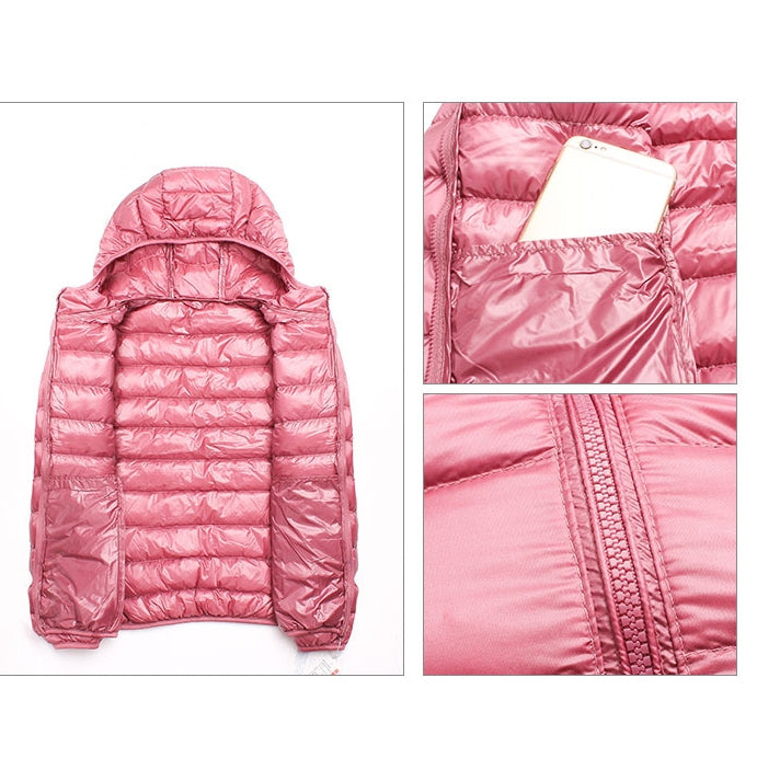Casual Ultra Light White Duck Down Jacket Women Autumn Winter Warm Coat Hooded Parka