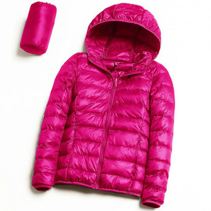 Casual Ultra Light White Duck Down Jacket Women Autumn Winter Warm Coat Hooded Parka