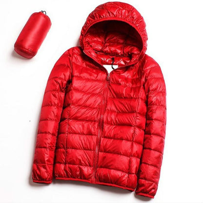 Casual Ultra Light White Duck Down Jacket Women Autumn Winter Warm Coat Hooded Parka