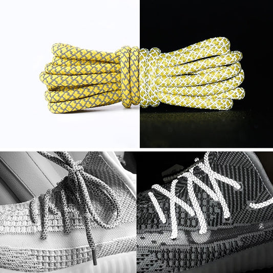 Reflective Shoe laces Round Sneakers ShoeLaces Kids Adult Outdoor Sports Shoelaces