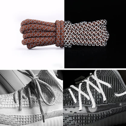 Reflective Shoe laces Round Sneakers ShoeLaces Kids Adult Outdoor Sports Shoelaces