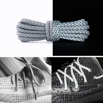 Reflective Shoe laces Round Sneakers ShoeLaces Kids Adult Outdoor Sports Shoelaces