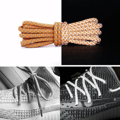 Reflective Shoe laces Round Sneakers ShoeLaces Kids Adult Outdoor Sports Shoelaces