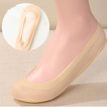 Sponge Pad Ice Silk Silicone Seamless Invisible Non-slip Sweat-absorbent Sailboat Socks