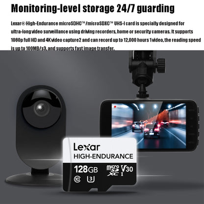 Lexar MicroSDHC 128GB augstas izturības braukšanas ierakstītājs Video novērošanas kamera TF atmiņas karte video karte