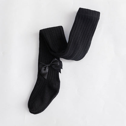 Baby Cotton Leggings Bow Knit Children Pantyhose