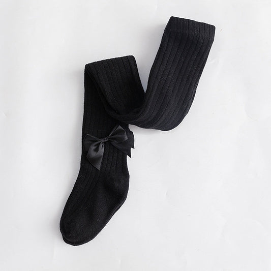 Baby Cotton Leggings Bow Knit Children Pantyhose