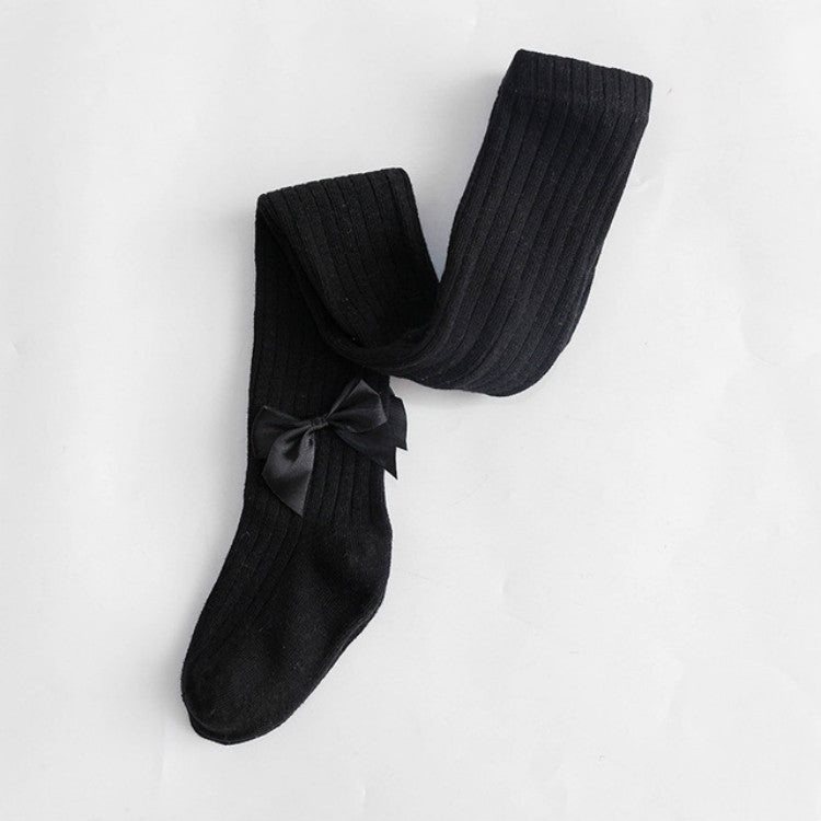 Baby Cotton Leggings Bow Knit Children Pantyhose