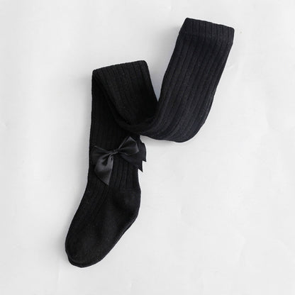 Baby Cotton Leggings Bow Knit Children Pantyhose