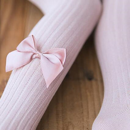 Baby Cotton Leggings Bow Knit Children Pantyhose