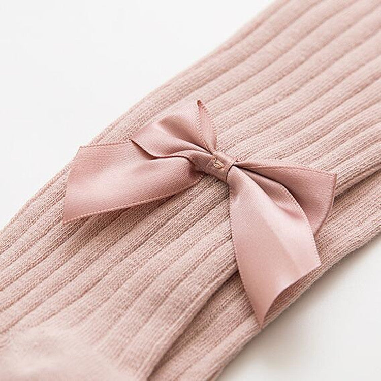 Baby Cotton Leggings Bow Knit Children Pantyhose