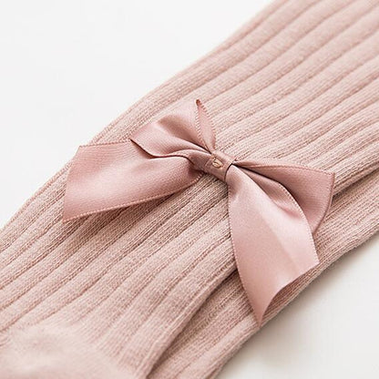 Baby Cotton Leggings Bow Knit Children Pantyhose