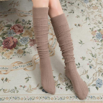 Spring and Autumn Cotton Over-knee Socks Preppy Style Jacquard Stockings