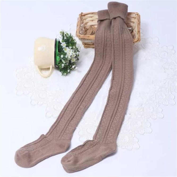 Spring and Autumn Cotton Over-knee Socks Preppy Style Jacquard Stockings