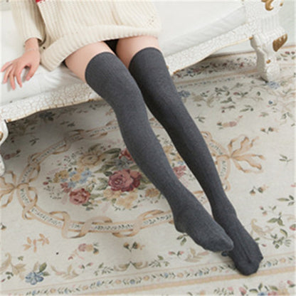 Spring and Autumn Cotton Over-knee Socks Preppy Style Jacquard Stockings
