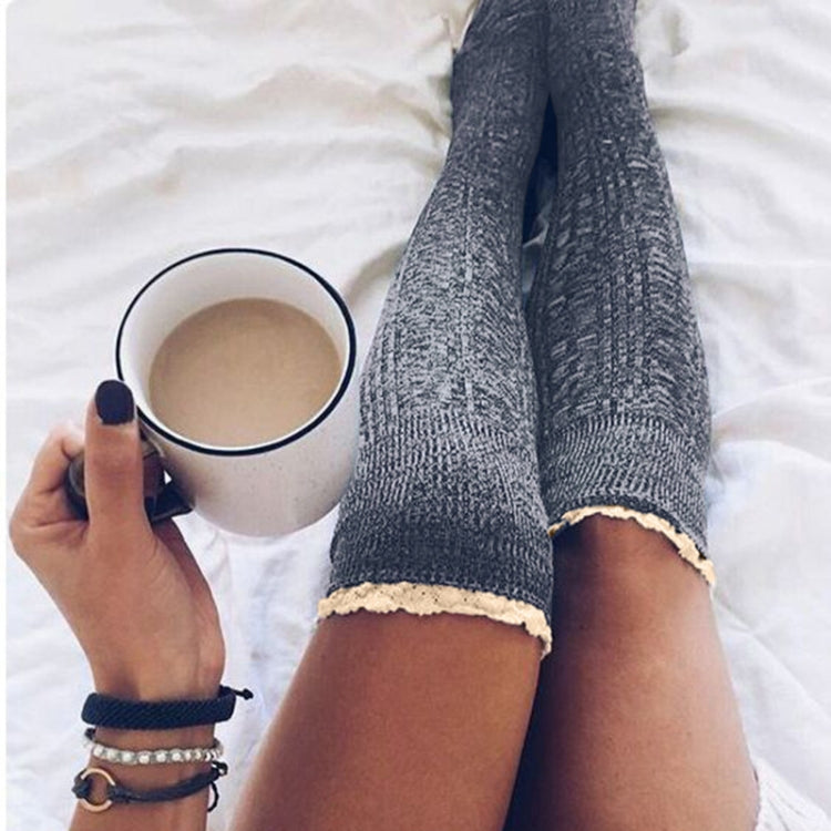 Warm Lace Over The Knee Socks Stack Socks Woman