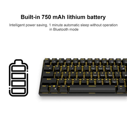 RK61 61 Keys Bluetooth / Wireless Dual Modes Tablet Mobile Gaming Mechanical Keyboard, Cable Length: 1.5m, Green Shaft, Tea Shaft, Red Shaft