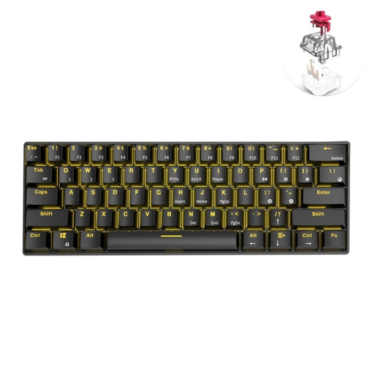 RK61 61 Keys Bluetooth / Wireless Dual Modes Tablet Mobile Gaming Mechanical Keyboard, Cable Length: 1.5m, Green Shaft, Tea Shaft, Red Shaft