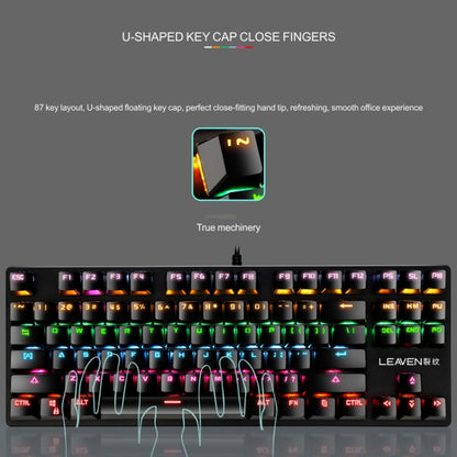 LEAVEN K550 87 Keys Green Shaft Gaming Athletic Office Notebook Punk Mechanical Keyboard, Cable Length: 1.8m