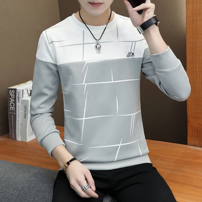 Long Sleeve Crew Neck Printed SweaterShirt Bottoming Shirt