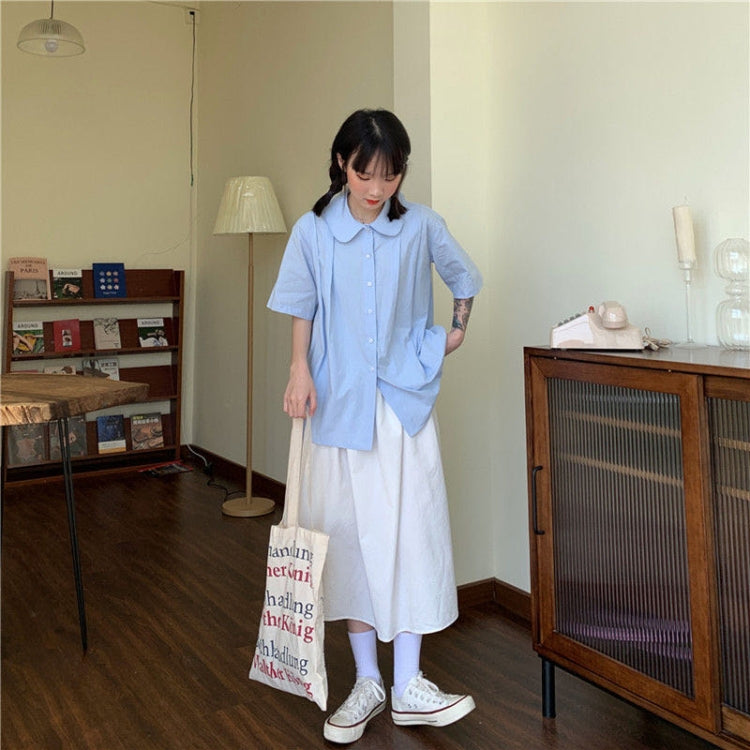High Waist Drape Skirt Loose And Thin Mid-Length A-Line Skirt