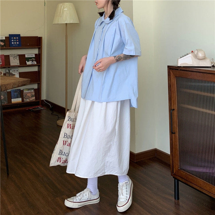High Waist Drape Skirt Loose And Thin Mid-Length A-Line Skirt