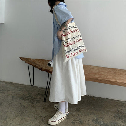 High Waist Drape Skirt Loose And Thin Mid-Length A-Line Skirt