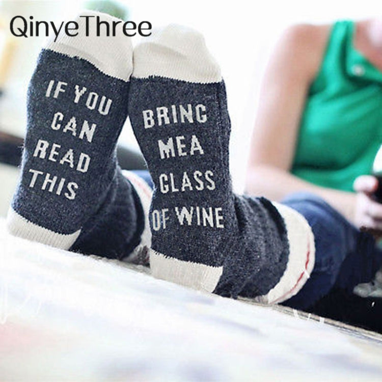 Contrast Color English Men and Women Cotton Socks