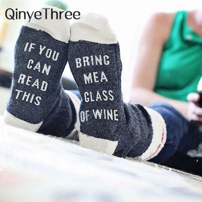 Contrast Color English Men and Women Cotton Socks